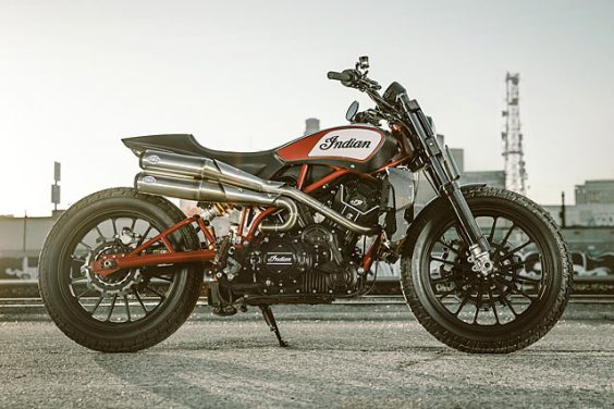 DIRT FLIRT. Indian Motorcycle Teases with a Scout Street Tracker
